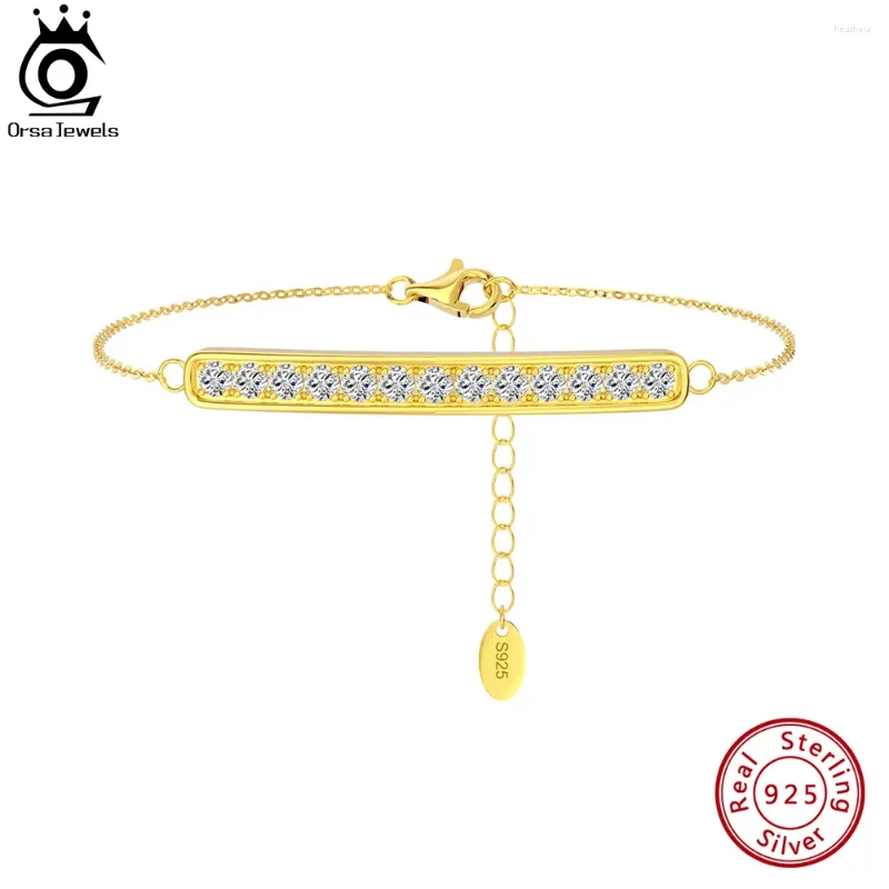 Anklets Orsa Klejnoty 14K Gold 925 Srebrny tenis dla kobiet Summer Fashion Cyrcon Bransoletka Bransoletka SA59