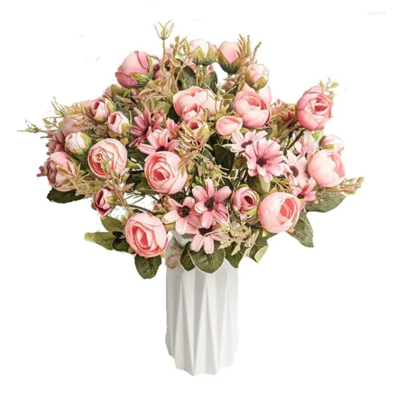 Декоративные цветы Искусственные розы Поддельные свадебные букеты своими руками Центральные украшения для вечеринок Украшения дома и на открытом воздухе