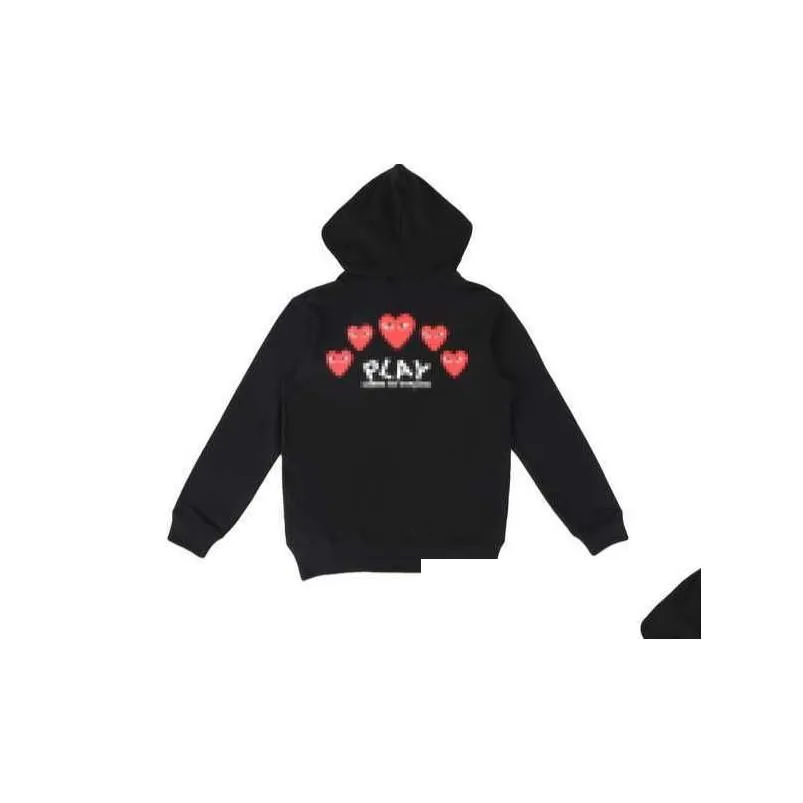 Mens Hoodies Moletons Designer Com Des Garcons Mockneck Cdg Jogar Big Heart Hoodie Fl Zip Up Bege Marca Tamanho F56 Drop De Otrcv