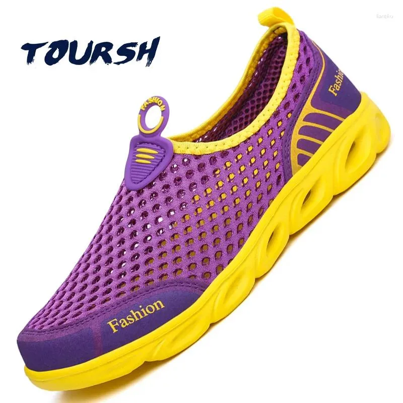 Chaussures de marche TOURSH 2024 confort femmes respirant Sport Sneaker sans lacet été maille dames en plein air eau Wading