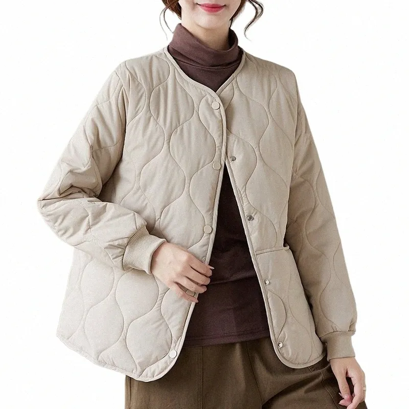 2023 Ny Autumn Winter Solid Color Jacket for Women Cott Casual Parkas Japanese Korea Style Short Coat Tops Fi Clothes M0fz#