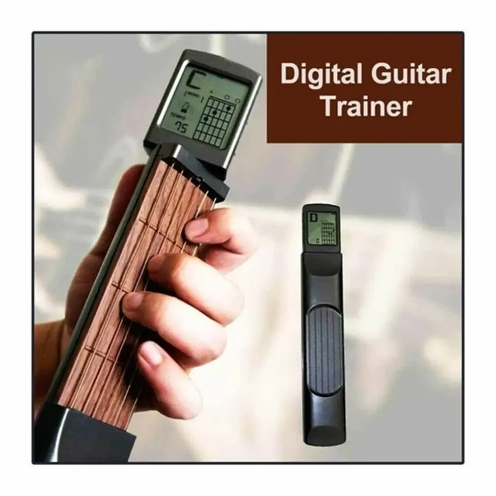 Câbles Pocket Guitar Chord Trainer Six Grade With Screen Affichage Beat Batte Closez les accessoires de guitare en réseau Pratique