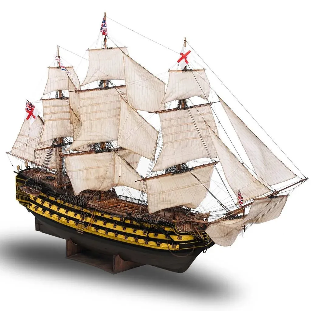 Scale Model HMS Victory Ship kits Simple Structure Version Sailbot kit Hands Practice Building 240319