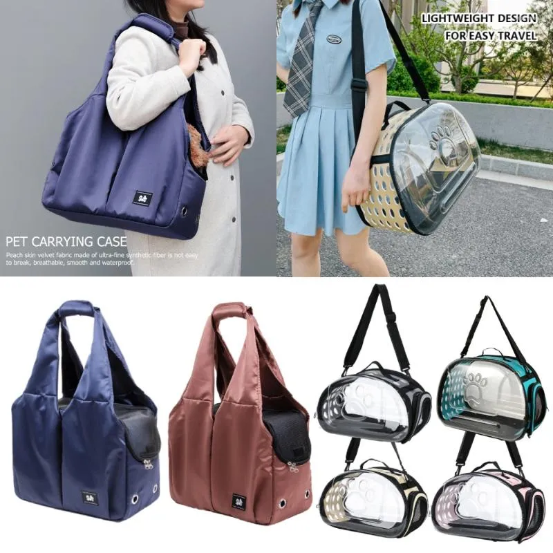 Cat Carriers Travel Pet Bag Dog Shoulder Bags Breathable Waterproof Folding Small Outdoor Cats Carrying Handbag