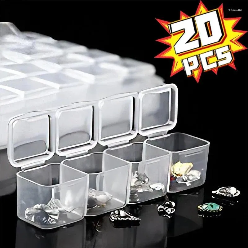 Jewelry Pouches Creative Transparent Storage Square Independent Packaging Boxes Portable Plastic Secure High Quality Mini Display Box