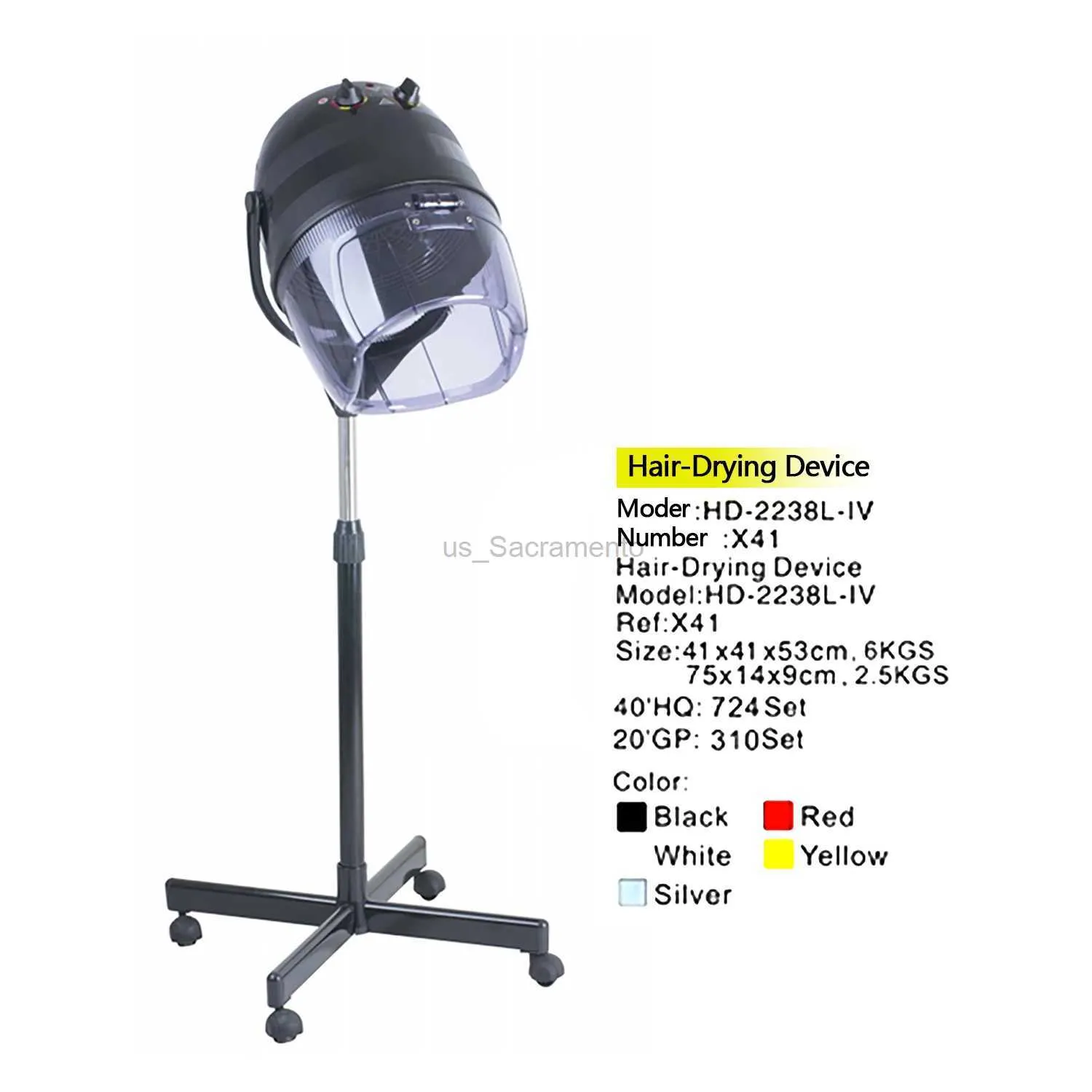 Dryers Hood Hooded hair dryer Professional Full Cover Vertical Rolling Base Hat Hair Dryer Height Adjustable 240329