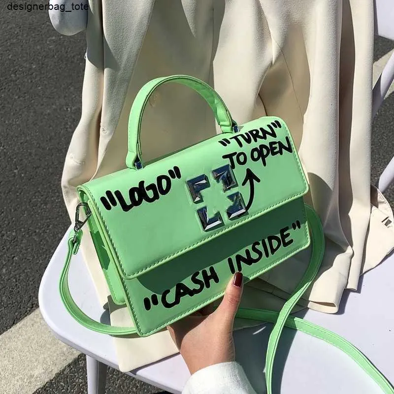 Tote Fashion Top Hobo Off Graffiti Messenger Handbag Bag Bag Womens Counter Houlding Leather Leather Satchel Mens Mens Luxury Sling Cross Body Clutch Bags TV2Q