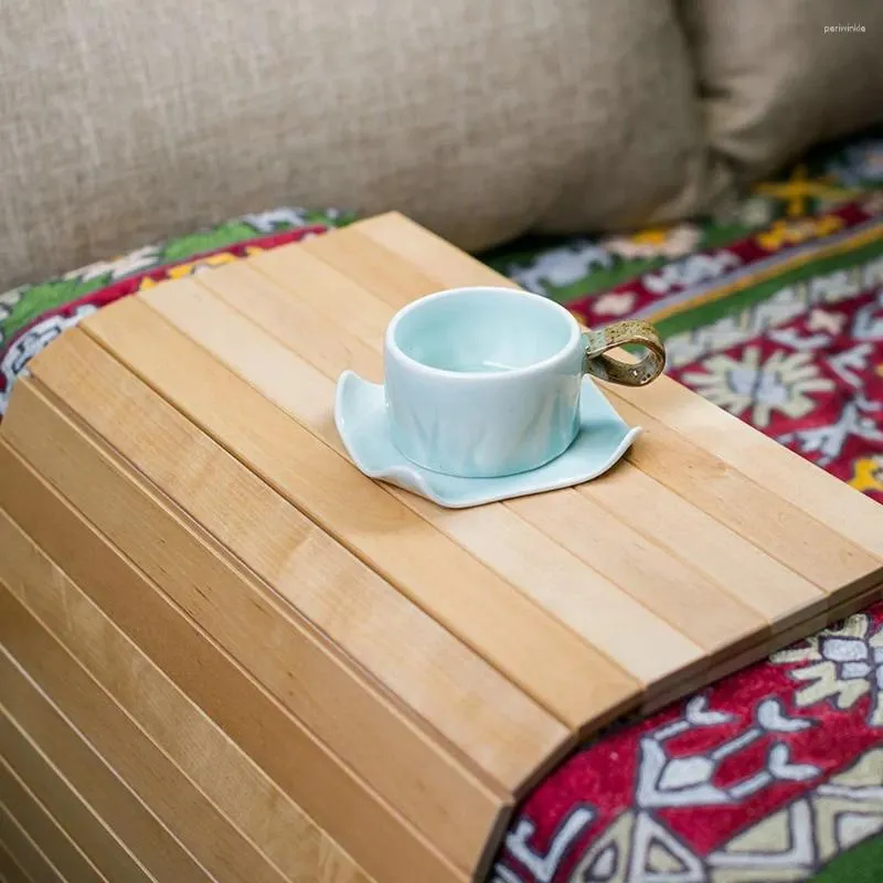 Masa paspasları taşınabilir ped doğal ahşap yalıtım matı kanepe placemat anti kayma kanepe kol dayama tepsisi katlanabilir