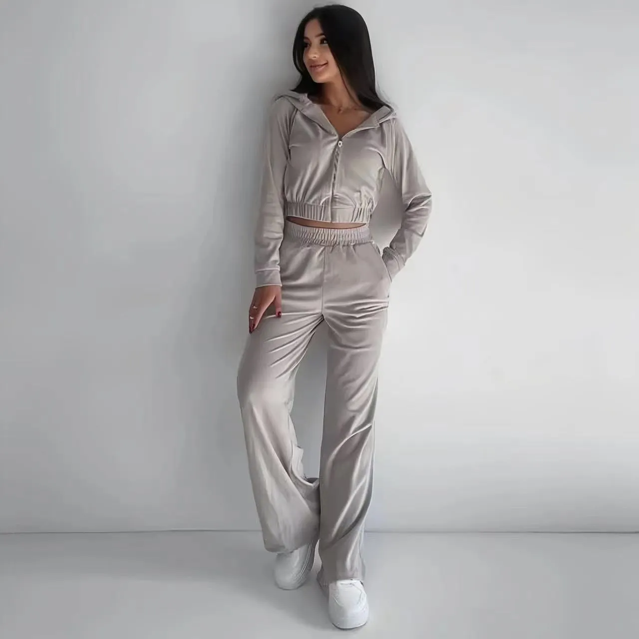 Premium Womens Jogger Suit Set: Warm Loose Fit Hoodie Pants