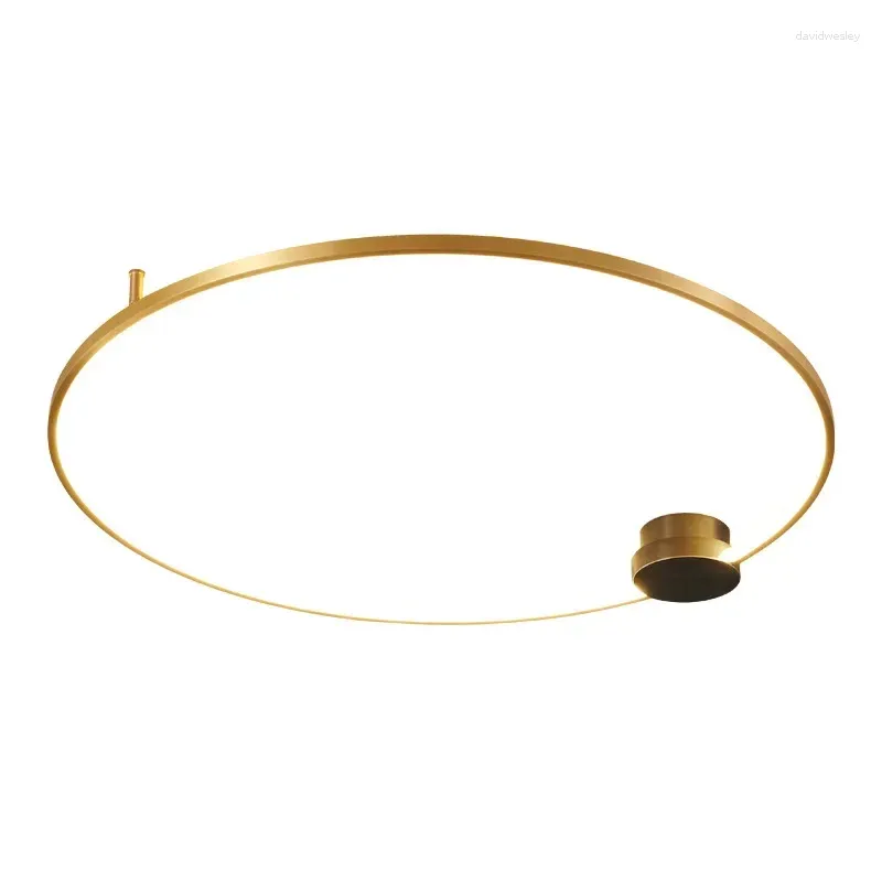 Plafondverlichting Koperen ring LED-lamp Minimalistische woonkamer Eetkamer Verlichtingsarmaturen Slaapkamerlamp Luxe hanglamp van hoge kwaliteit