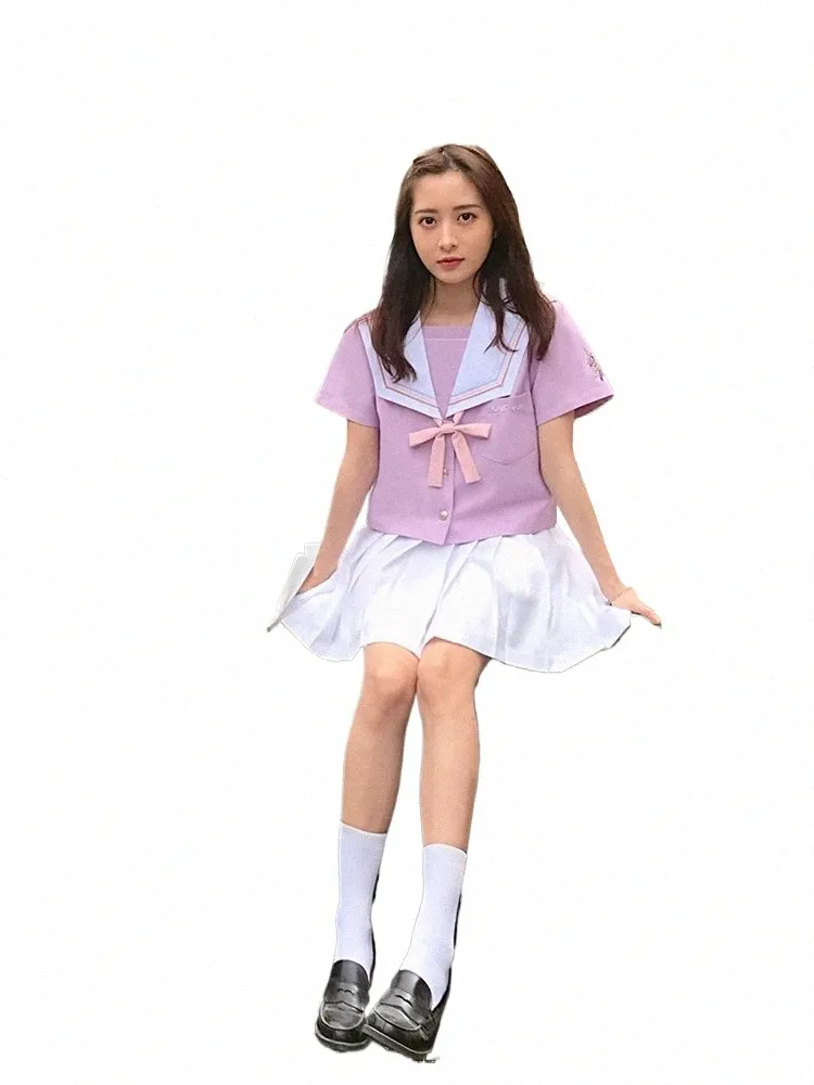 2018 Wysokiej jakości Suare Suit Studenci School Mundur for Teens Preppy Style Mundlif JK Fi Japanse Seifuku Bow Shirt U4us#