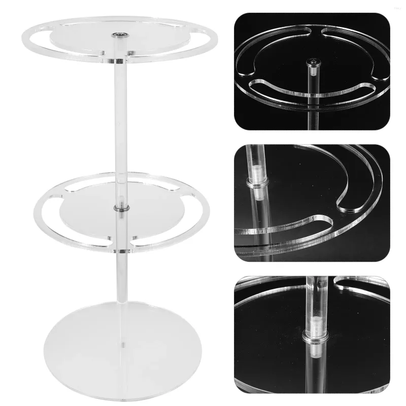 Decorative Plates 2-layer Acrylic Sunglasses 360 Rotating Display Stand Desktop Eyeglasses Holder