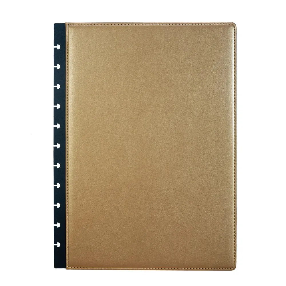 A4 11 Otwory grzybowe imitacja skórzana okładka notatnik notebook notatnik Diary Protection Book Looseleaf 240329