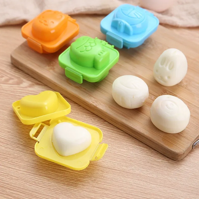 Criativo infantil dos desenhos animados molde de bola de arroz conjunto de 6 peças de molde de ovo coelho urso modelagem molde cozinha gadgets modelagem de ovo