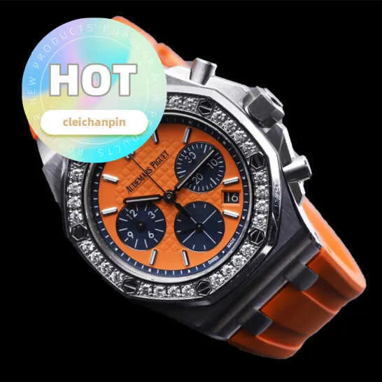 AP Casual Wrist Watch 26231st Original Diamond Steel Automatisk mekanisk mätare med en diameter på 37 mm Orange Panda Face Watch