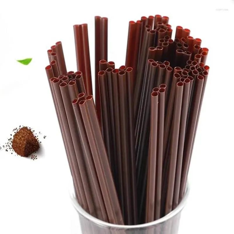 Tasses jetables Paires Coffee Paille Double trou Stirant Jui Stick Individuellement emballé Food Grade 100pc / Lot