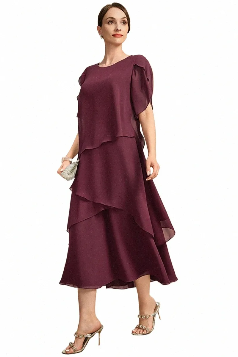 sachin and babi light blue dress Plus Size Pleated Midi Chiffon Dress main image 1