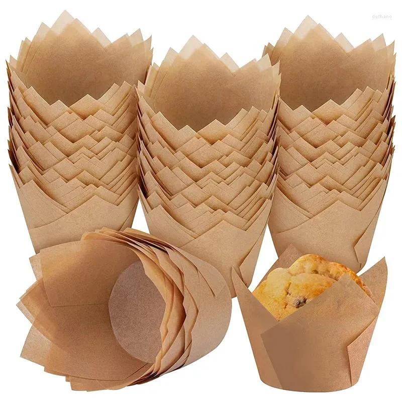 Backwerkzeuge LMETJMA 200 Stück Tulpen-Cupcake-Förmchen Premium Ulip Cups Muffinhalter Wrapper JT132