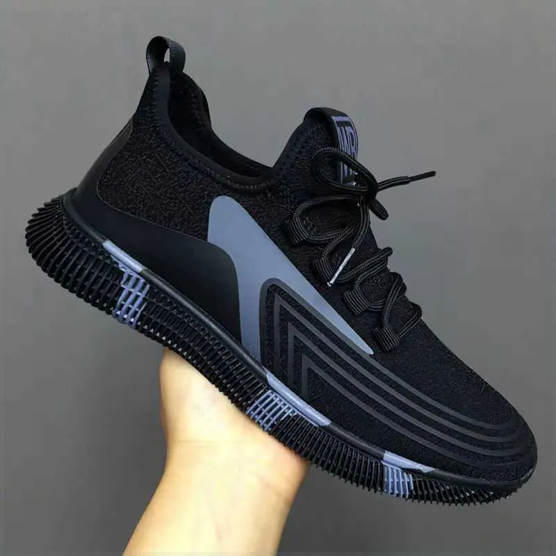 HBP markasız yatai erkek siyah spor ayakkabılar ucuz rahat koşu ayakkabıları toptan