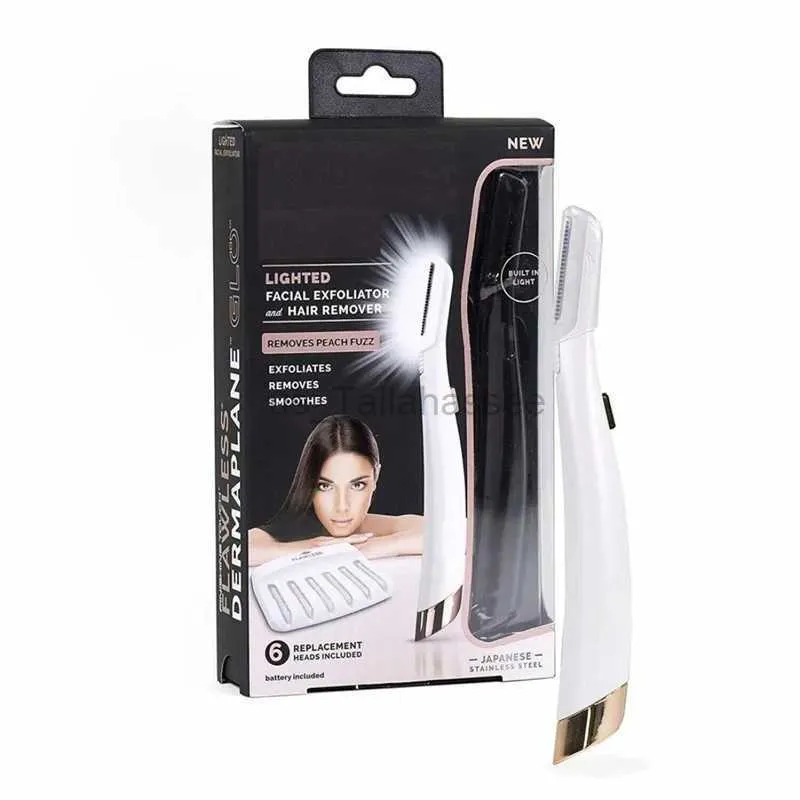 Barbeadores elétricos novos modelos feminino facial sobrancelha removedor de cabelo led luminescência raspador de cabelo barbeador compacto portátil esfolia ferramenta limpa 240329