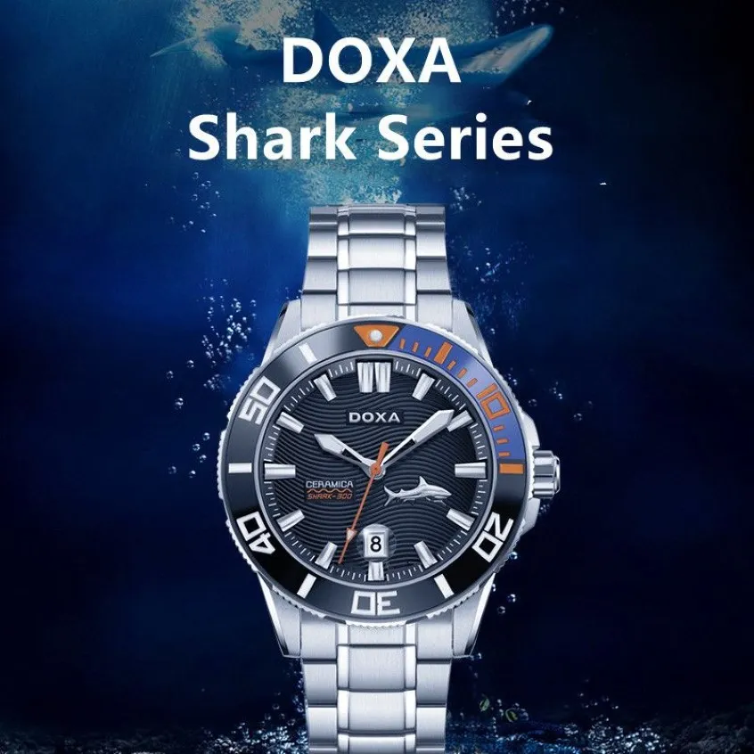 2022 DOXA WATM BIG Shark Top Brand Luksusowa stal ze stali nierdzewnej Zegarek Luminous Sports Nurving 46 mm Water Ghost Nowa produkcja 303p