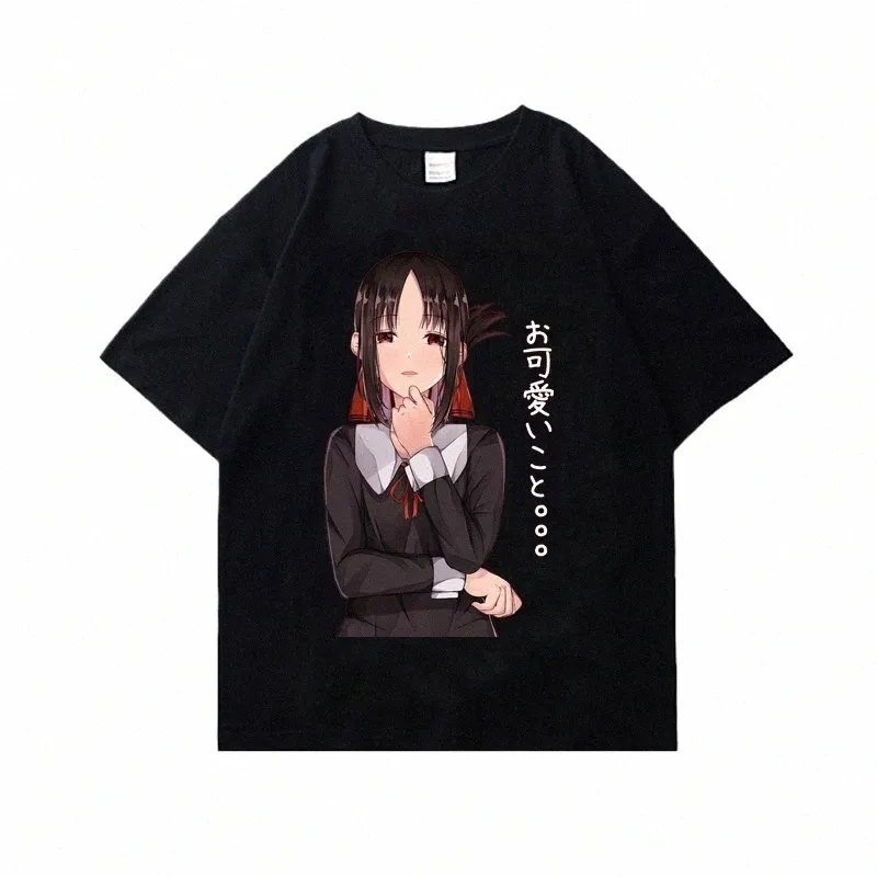 Kaguya Liefde is Oorlog Japanse Anime T-shirt Grafische Zomer T-shirt Streetwear Casual Plus Size Cott T-shirt vrouwen Mannen B0Vj #