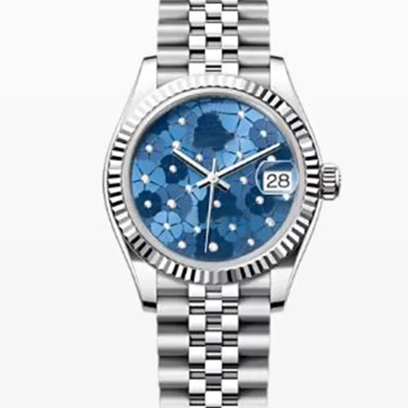 31mm Womens Watches Motiffloral Diamond Ladies Rolejes Watch Date Sapphire Automatic Movement Mechanical Steel Jubilee Bracelet Master Wristwatch R2