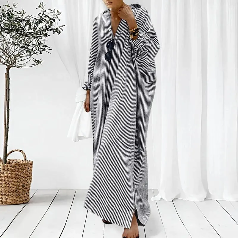 Long Sleeve Striped Maxi Shirt Dress Womens Cotton Casual Summer Dress For  Commuting \u0026 Everyday Wear From Join3