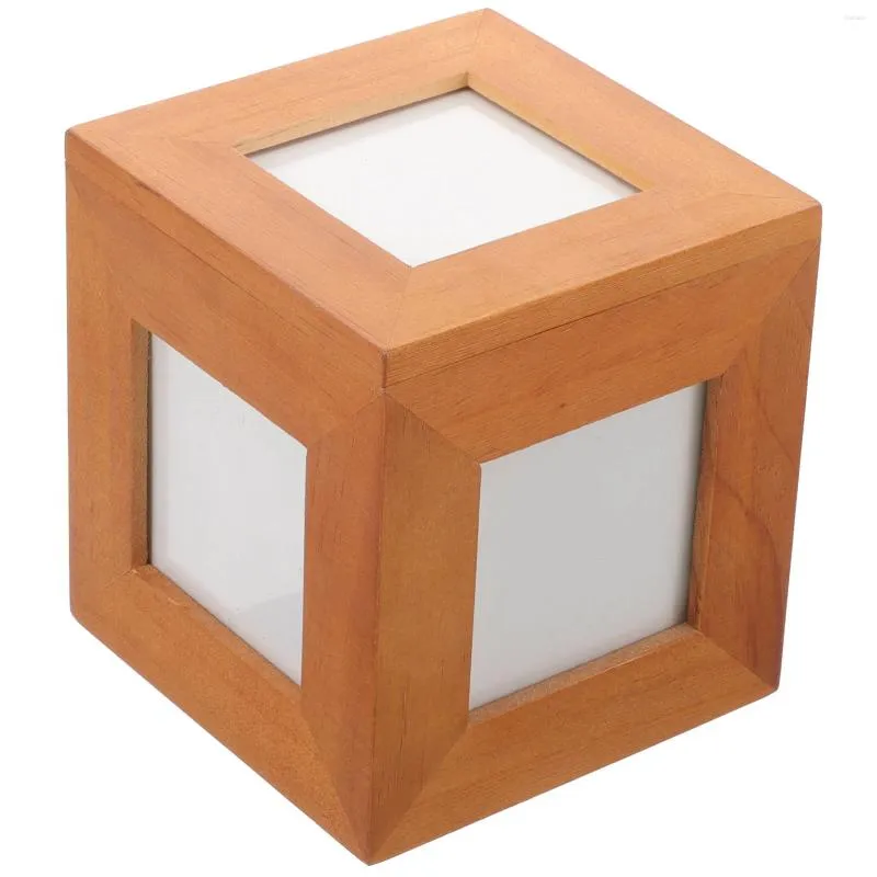 Frames Boîte en bois PO Cadre photo Famille Cube Personnalisé pour les souvenirs de bureau