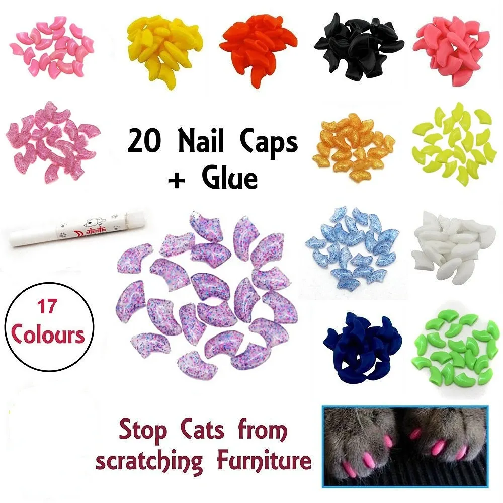 Soft Cat Claw Covers 20 Silicone Caps for Pet Paws Protect  Your Home! Shop Now!
