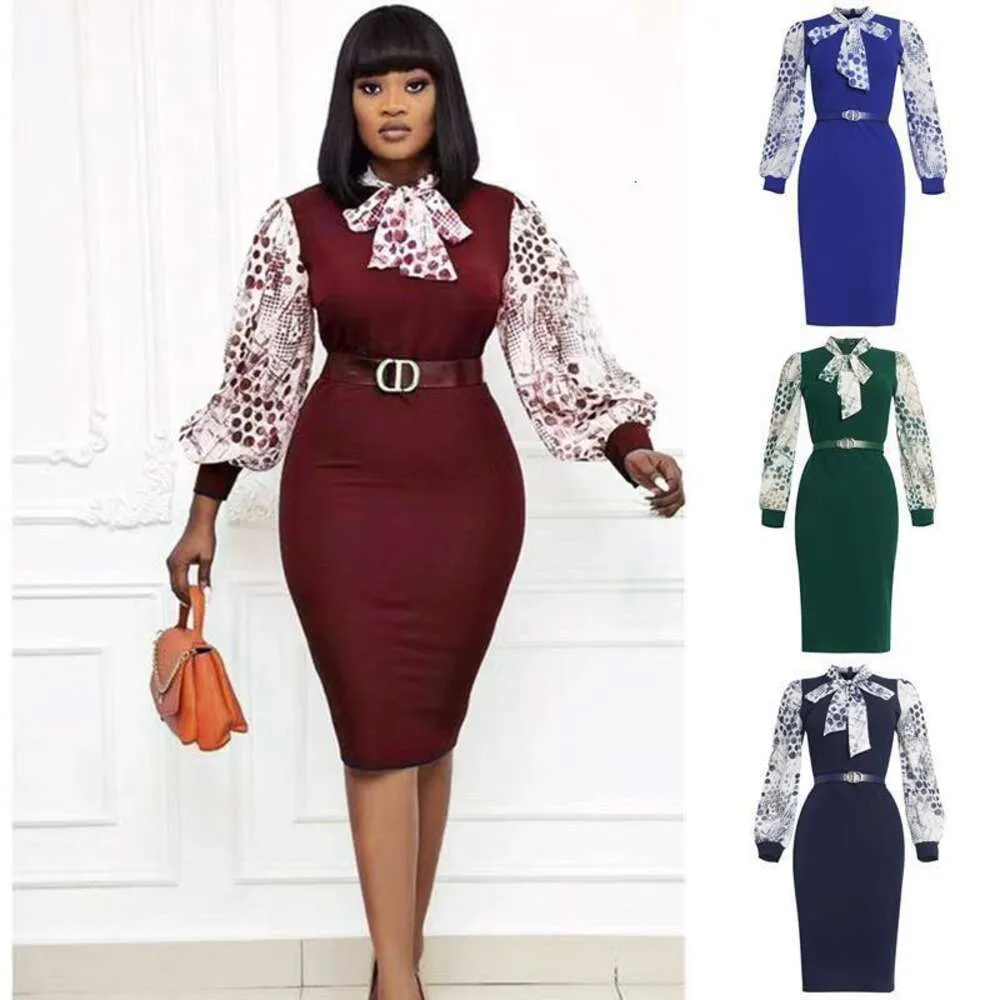 African Fashion Office Women Long Sleeps OL Dress Ladies 769354
