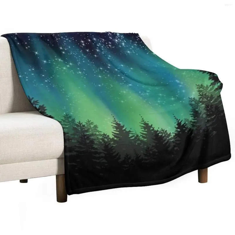 Blankets Northern Lights Throw Blanket Tourist Flannel Cosplay Anime Retro