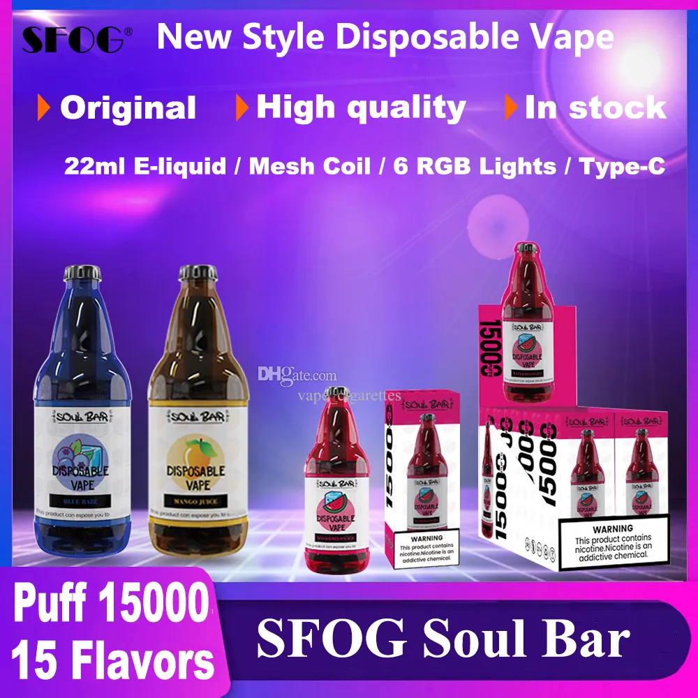 SFOG Puff 15000 Vapes Do dyspozycji 15k e papierosowy pasek Soul Bar