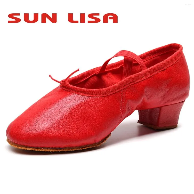 Dance Shoes SUN LISA Women's Lady's Girl's Teacher's Dancing Soft Pointe Ballet Jazz Pigskin Exercise