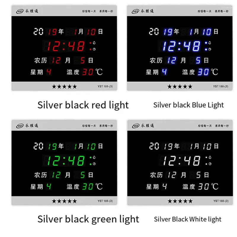 Bordklockor Desktop Weather Station Clock Alarm Trådlös elektronisk digital kalendertimertemperatur Fuktighet Utomhusvägg