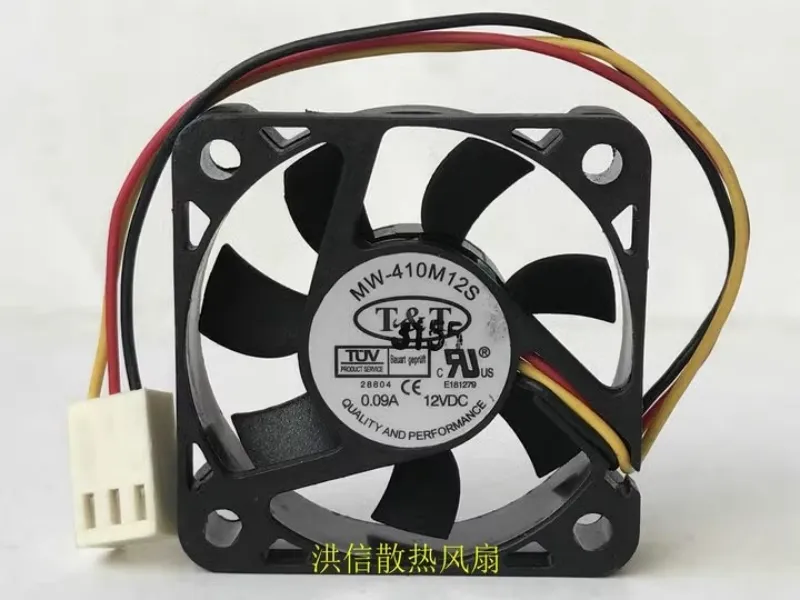 Free shipping brand new T&T 4010 MW-410M12S DC12V 0.09A three wire speed measurement 4CM silent cooling fan