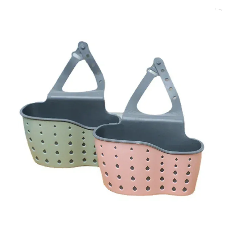 Panier de rangement suspendu pour évier de cuisine, panier de vidange réglable pour éponge à savon, organisateur d'étagère pour robinet de salle de bains, accessoires couleur aléatoire