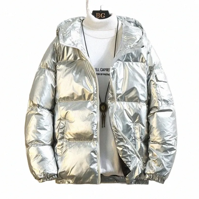 2024 Damen Daunenjacke Winter Glänzend Silber/Schwarz/Gold/Blau Mit Kapuze Parka Outwear Daunen Gepolsterte Mäntel Weibliche b0sw #