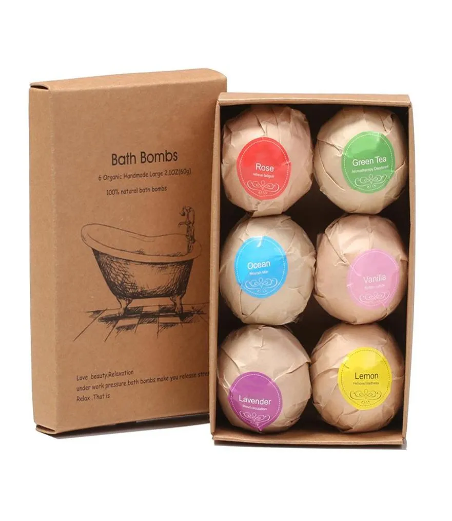 6 pezzi doccia bomba sbiancamento della pelle sale da bagno corpo idratante bombe da bagno palla bolla naturale palla di sale da bagno set regalo Spa7114683