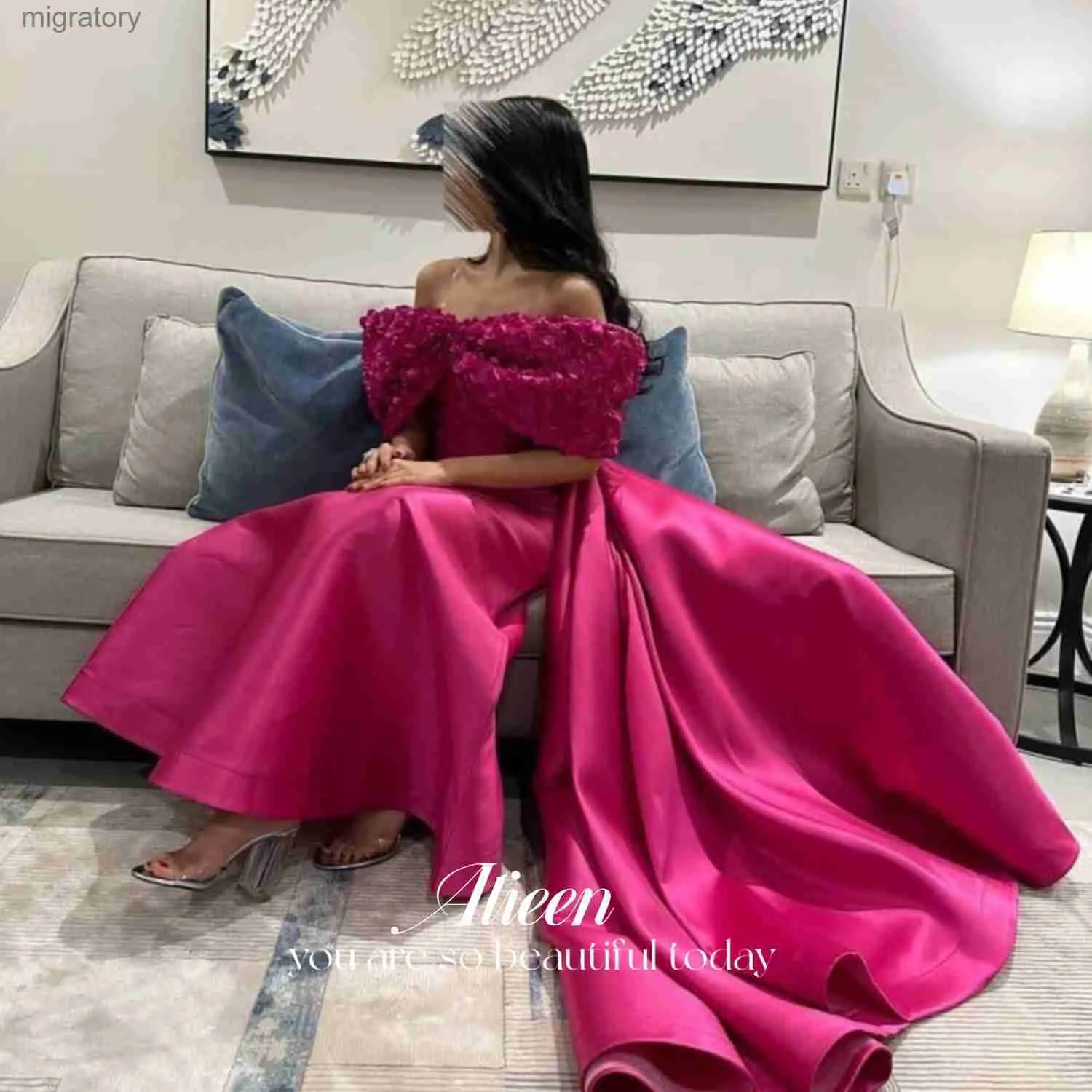 Urban Sexy Dresses Aileen 3D Flower Dubai Luxury Evening Dress Party Elegant Celebrity Eid Al-Fitr Wedding Guest for Women YQ240329