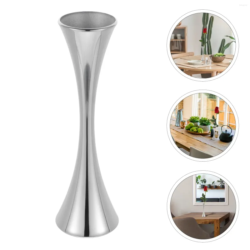 Vases Stainless Steel Vase Flower And Plant Container Tabletop Corridor Decorative Garden Household Living Room Dining Centerpieces