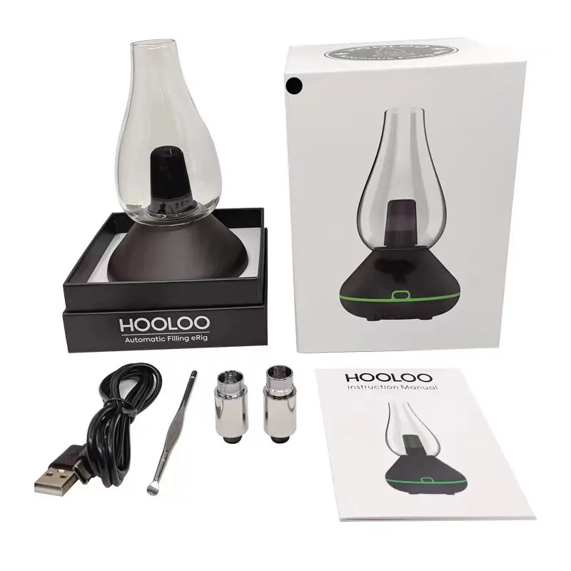 Original Hooloo E Bong Dab Rig Bluetooth Hookah Bong Vaxkoncentrat Dry Grillad Burning Heat Equipment Inställningar Långvarig toppenhet