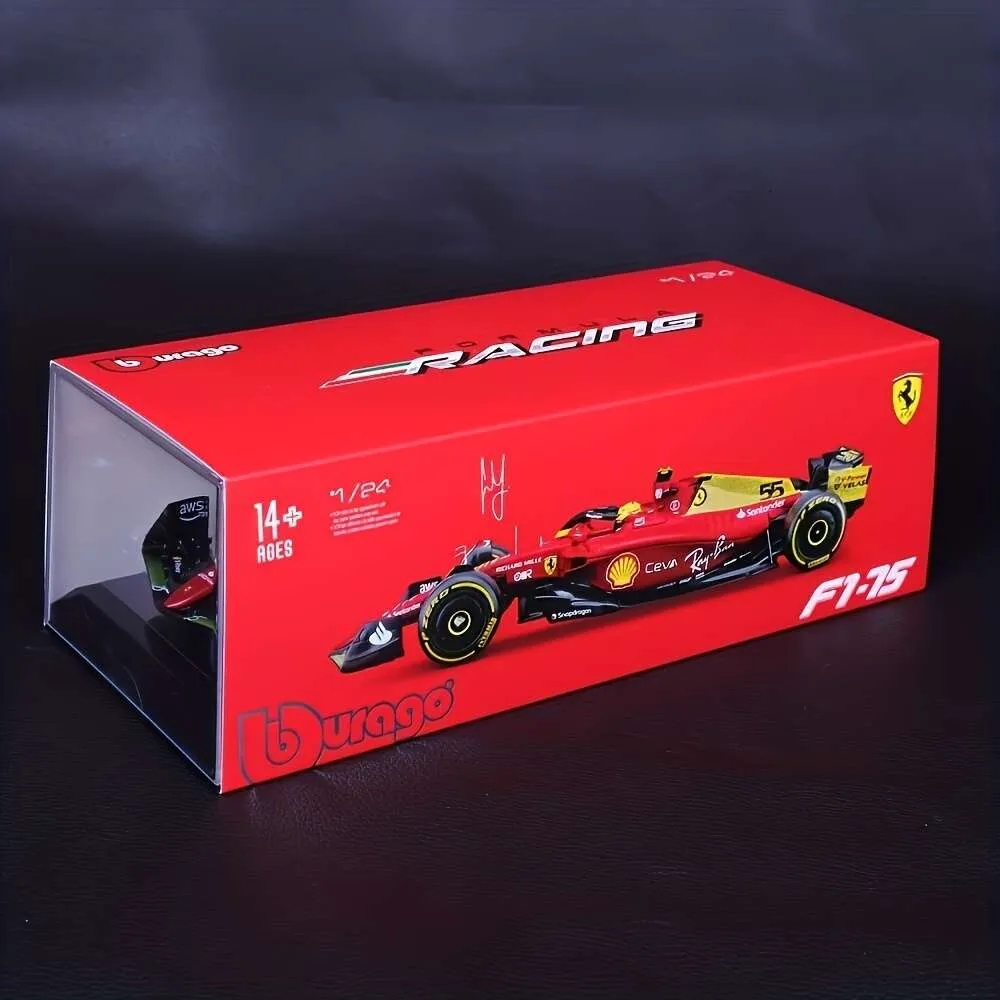 Bburago 1:24 F1-75 75th Anniversary Edition Formula Racing Decorazione in lega Collezione di modelli di auto 16 # 55