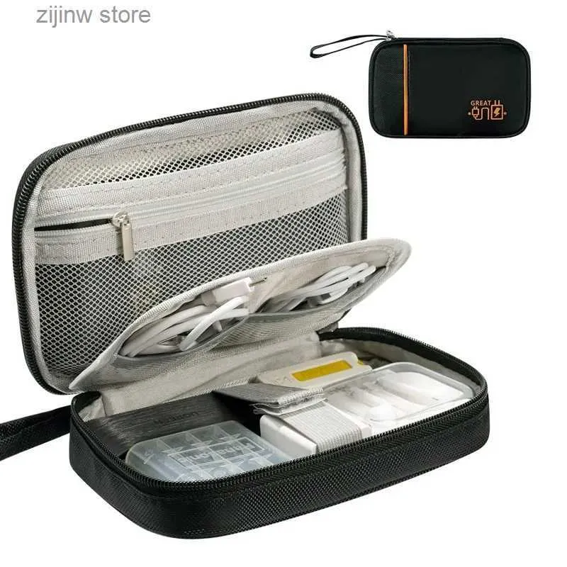 Inne organizacja przechowywania domu 1PC Podróż przenośna cyfrowa torba do przechowywania produktów USB Zestaw słuchawkowy kablowy Organizator ładowania Treasure Box Bag Y240329