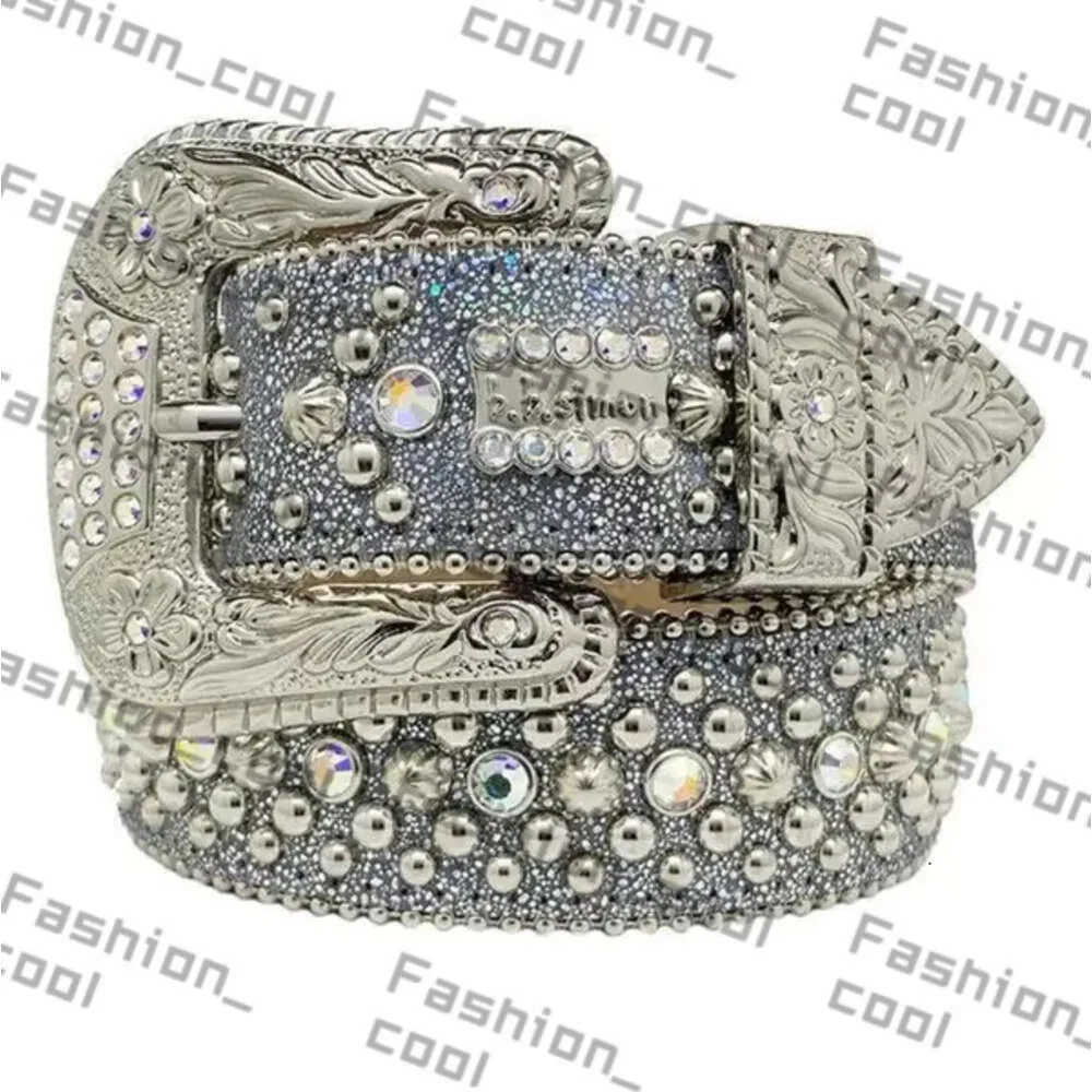 BB Simon Belt BB Pasek luksusowy pasek mężczyzn mężczyzn designerski pasek western bling bling kryształowe diamentowe pasy stadded 323