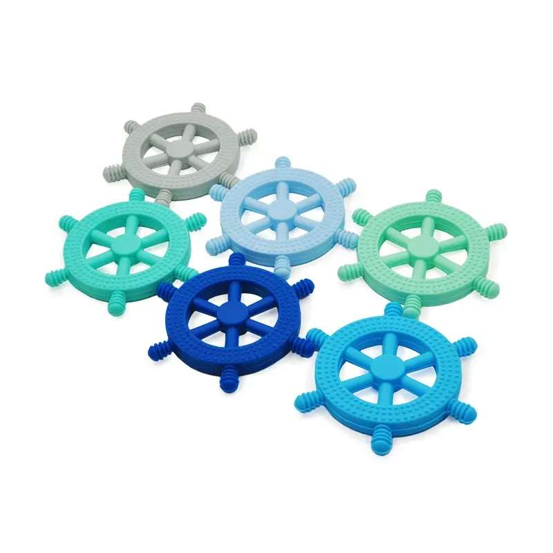 Silicone Teething Toy Sea Ship Anchor Helms Octopus Teethers Soothers Sensory Chew Toys for Newborn Toddler BPA Free