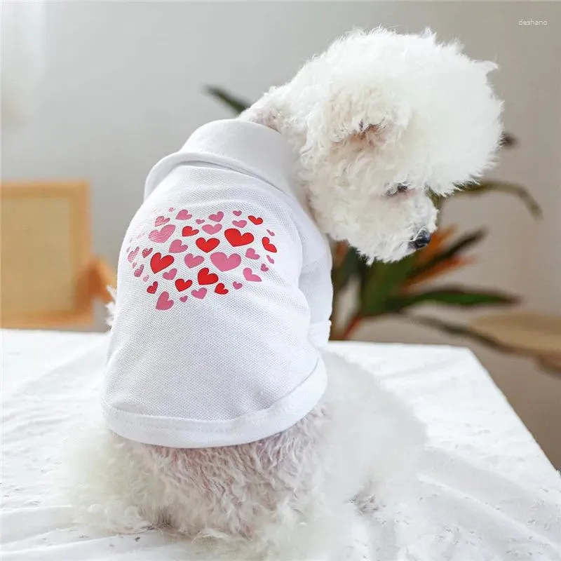 犬のアパレルピンクの白猫とポロシャツプルオーバーTシャツパーカー小さな犬用服