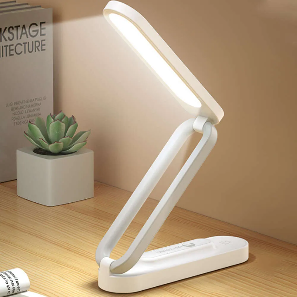 New LED Folding Desk Lamp Reading Eye Protection 3-Level Dimming Lighting Table Lamps Bedside Living Bedroom Charging Night Light