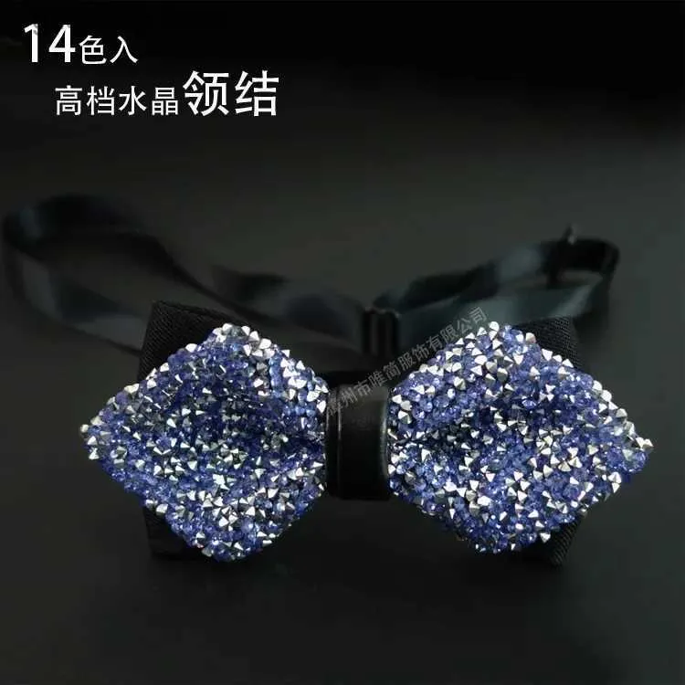 Bow Ties Męska muszka krystaliczna kołnierz Bankiet klub nocny Super Flash Diamond Wedding Wedding Problem Potowce Ties Y240329