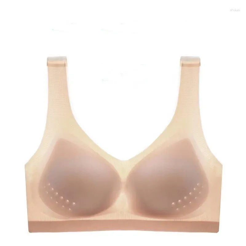 Soutien-gorge sexy sans couture femme soutien-gorge push up sport brassière sans fil yoga haut été ultra-mince glace soie une pièce rassemblement sous-vêtements